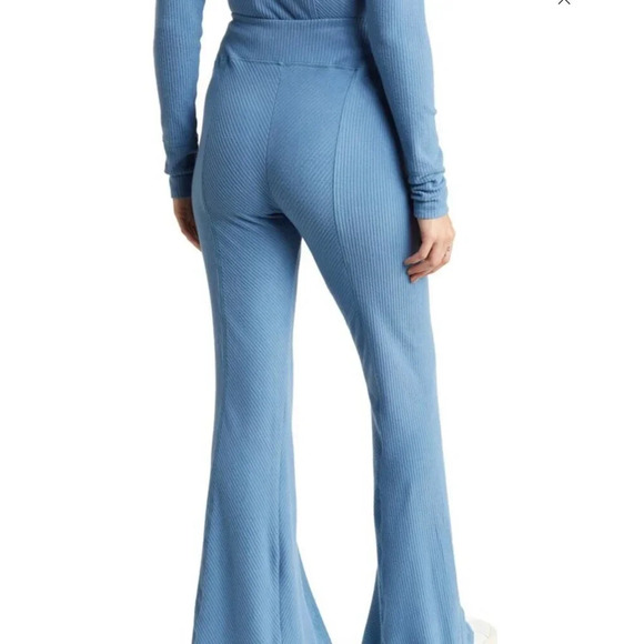 Area Stars XS Blue Ribbed Knit Flare Pants - Picture 2 of 11